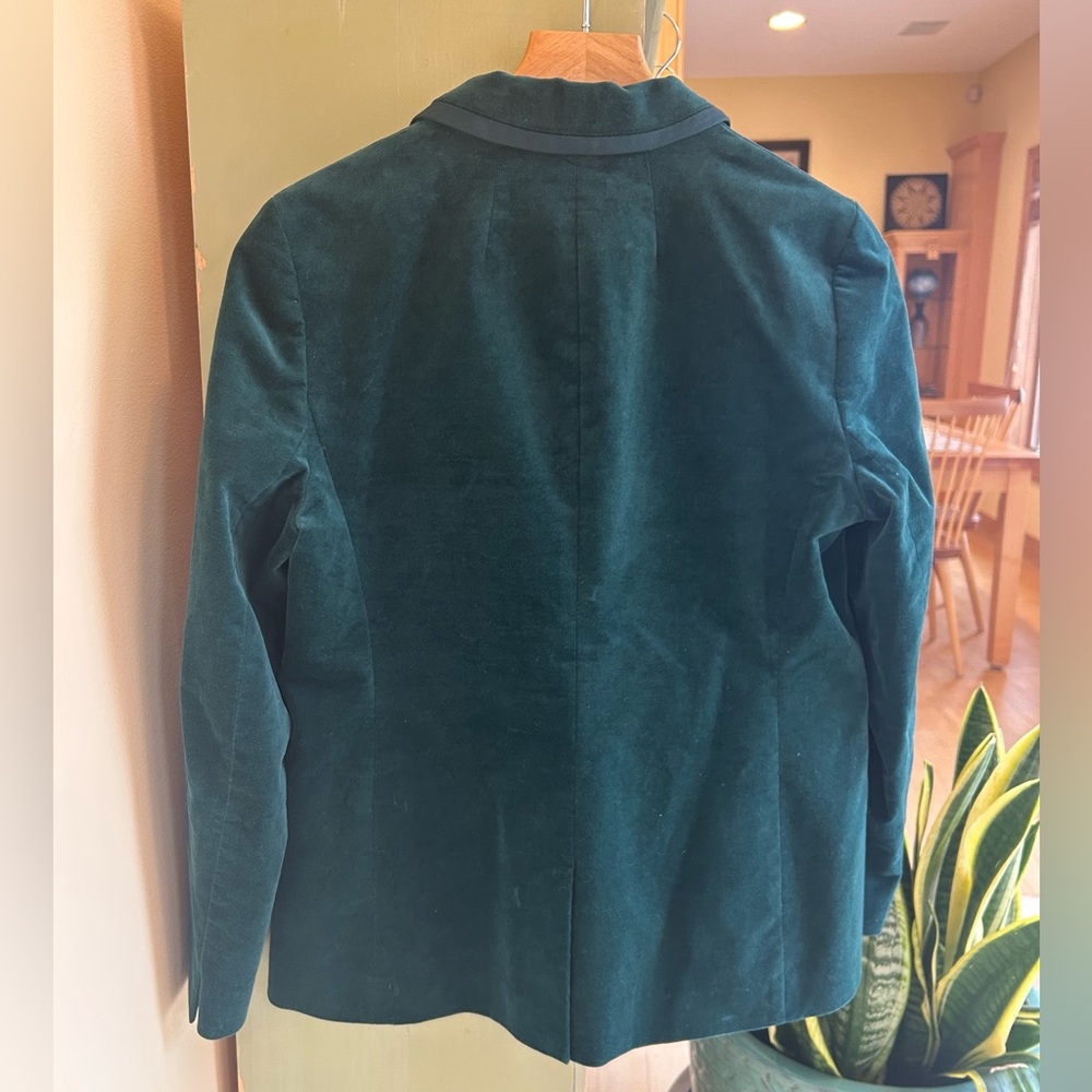 J. Crew Women’s Velvet One-Button Blazer Old Forest Green Style BU281 Size 8 EUC - Picture 5 of 16